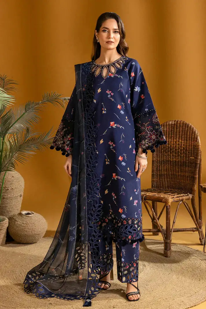 Alizeh | Maahi Embroidered Lawn | Iris - Pakistani Designer Dress - by Alizeh | Type: Luxury - 100% Original at Saira Sultan