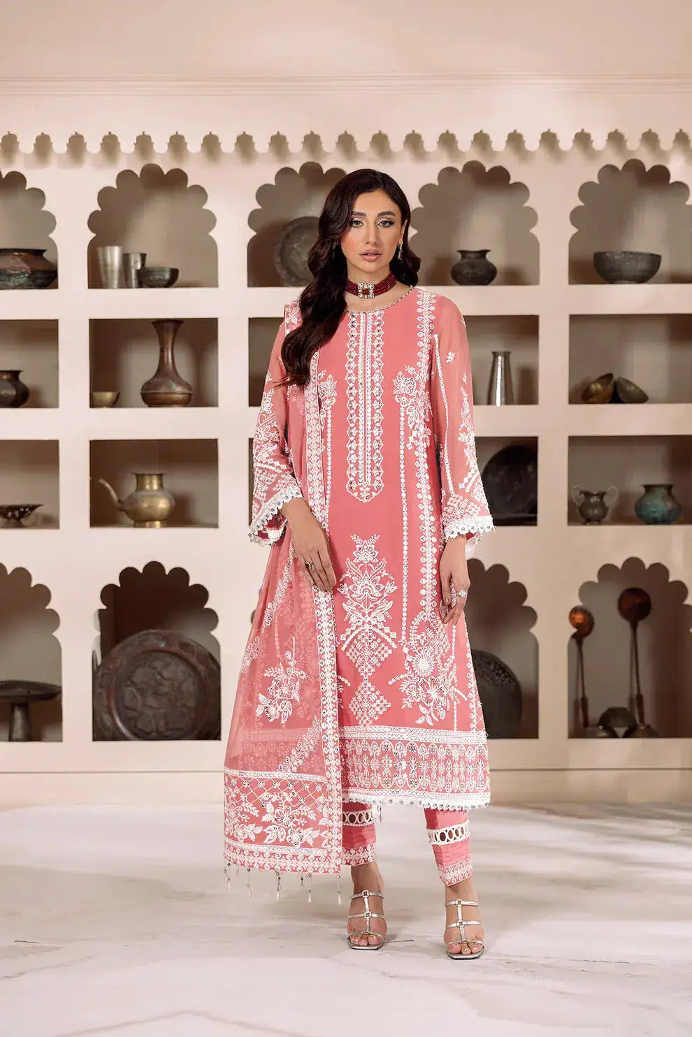 Alizeh | Dua Formals 23 | DUA-V01D04B- MEHRUNISA ( PINK ) - Pakistani Designer Dress - by Alizeh | Type: Formal - 100% Original at Saira Sultan
