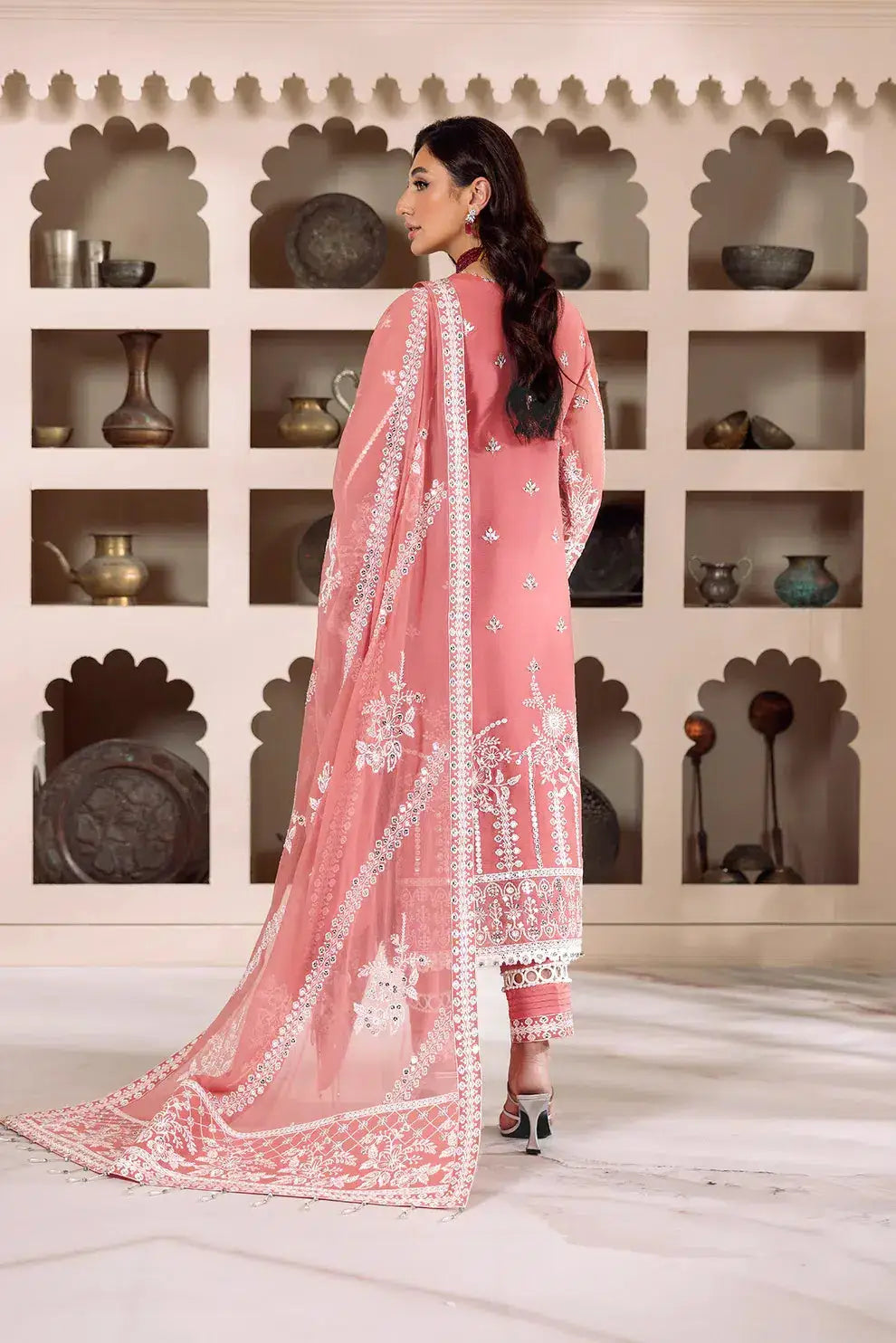 Alizeh | Dua Formals 23 | DUA-V01D04B- MEHRUNISA ( PINK ) - Pakistani Designer Dress - by Alizeh | Type: Formal - 100% Original at Saira Sultan