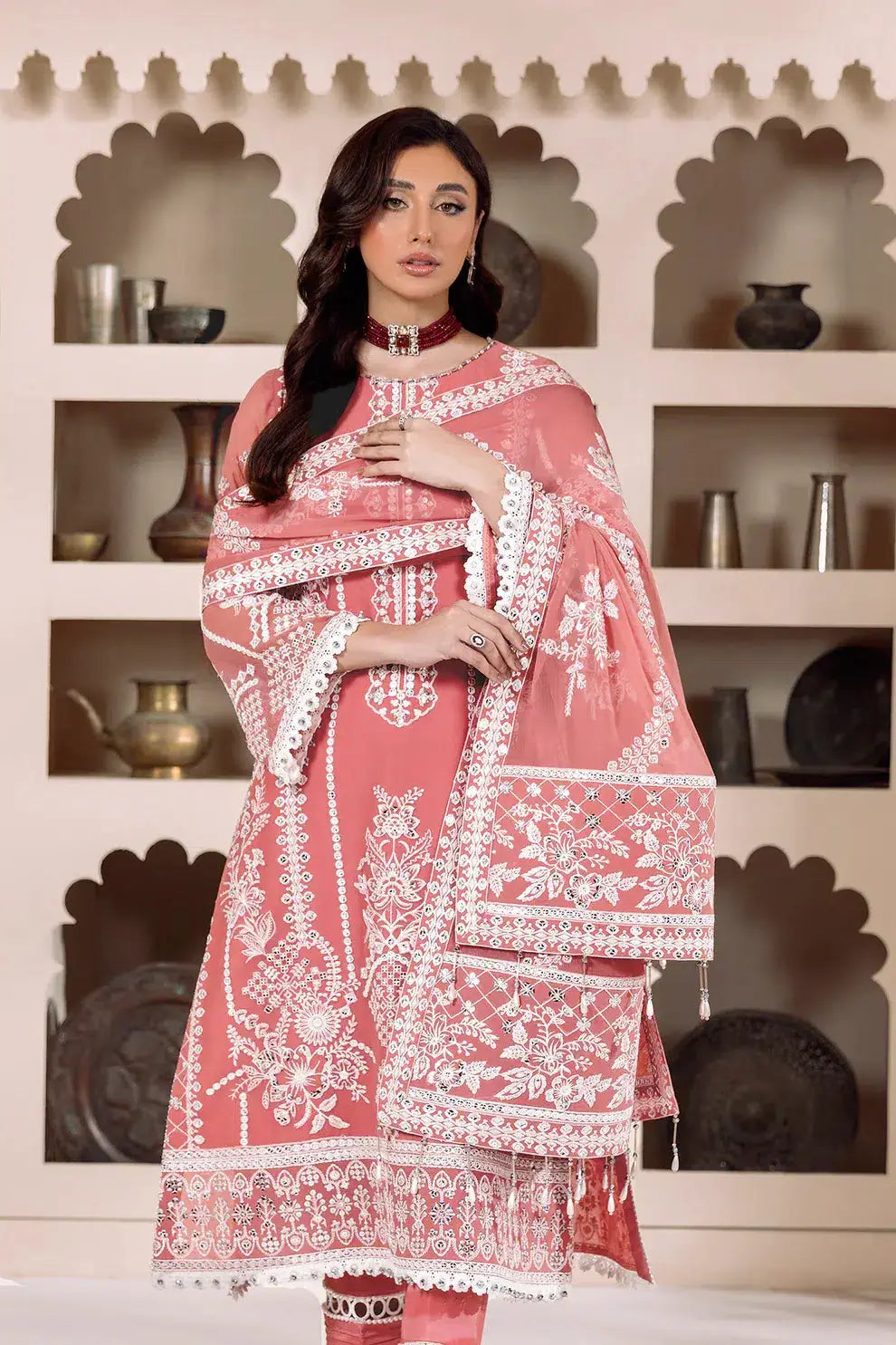 Alizeh | Dua Formals 23 | DUA-V01D04B- MEHRUNISA ( PINK ) - Pakistani Designer Dress - by Alizeh | Type: Formal - 100% Original at Saira Sultan