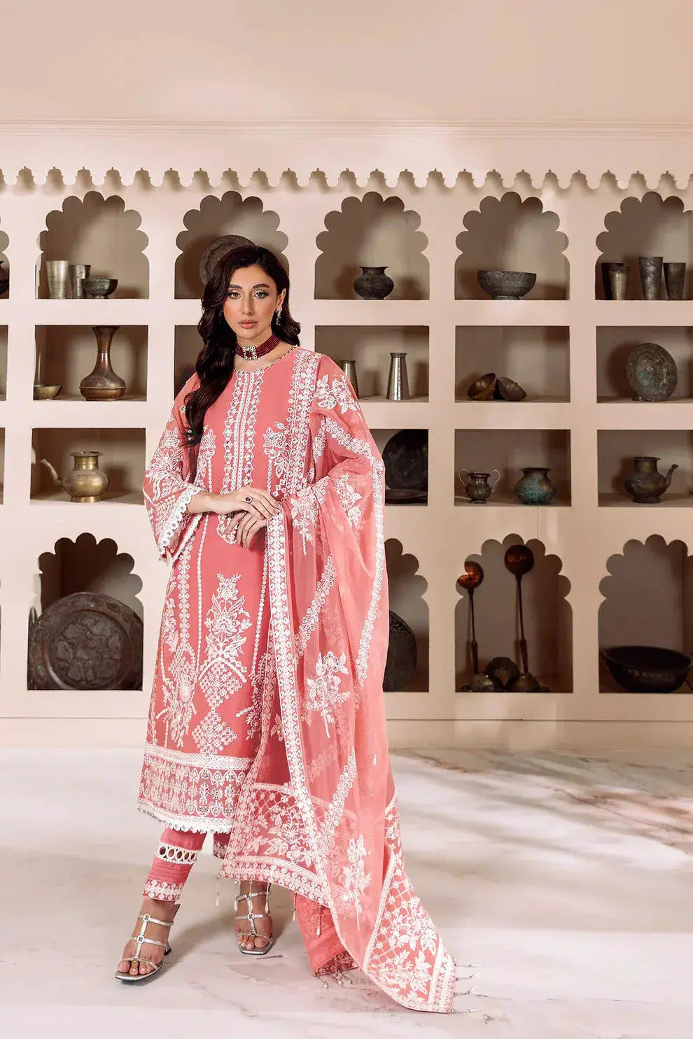 Alizeh | Dua Formals 23 | DUA-V01D04B- MEHRUNISA ( PINK ) - Pakistani Designer Dress - by Alizeh | Type: Formal - 100% Original at Saira Sultan
