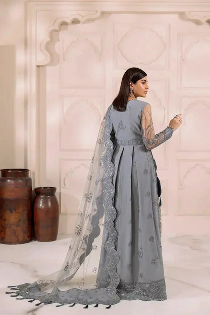 Alizeh | Dua Formals 23 | DUA-V01D01B- KHIRAD ( GREY ) - Pakistani Designer Dress - by Alizeh | Type: Formal - 100% Original at Saira Sultan
