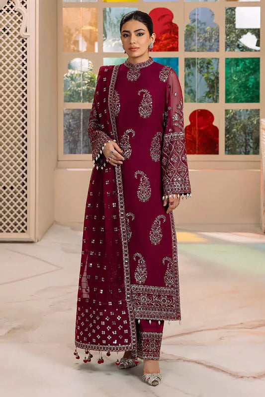 Alizeh | Dua Formals 23 | DUA-V01D06A- AMAYA ( MAGENTA ) - Pakistani Designer Dress - by Alizeh | Type: Formal - 100% Original at Saira Sultan