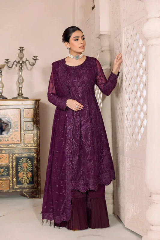 Alizeh | Dua Formals 23 | DUA-V01D03A- SYLVI ( PURPLE ) - Pakistani Designer Dress - by Alizeh | Type: Formal - 100% Original at Saira Sultan