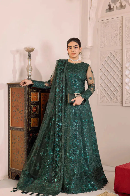 Alizeh | Dua Formals 23 | DUA-V01D05A- RYAN ( GREEN ) - Pakistani Designer Dress - by Alizeh | Type: Formal - 100% Original at Saira Sultan