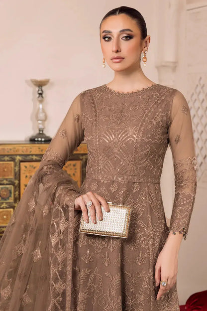 Alizeh | Dua Formals 23 | DUA-V01D05B- RYAN ( BEIGE ) - Pakistani Designer Dress - by Alizeh | Type: Formal - 100% Original at Saira Sultan