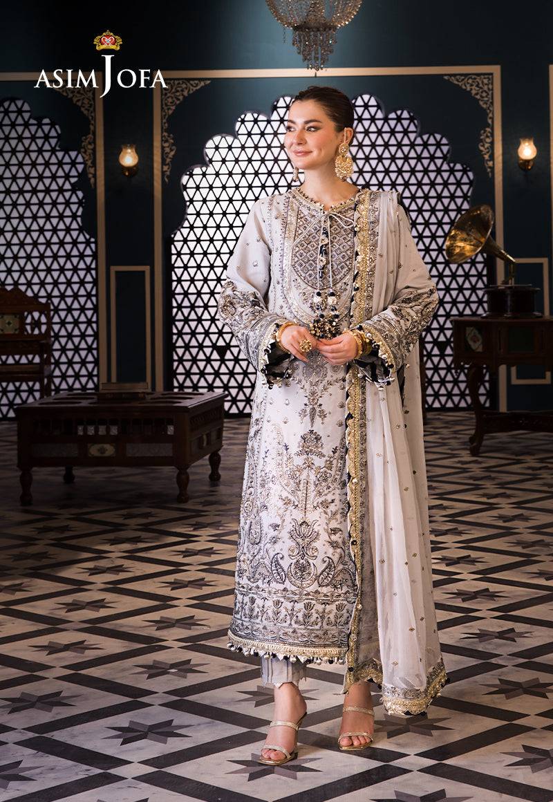 Asim Jofa | Fasana e Ishq Eid Luxury Lawn | AJFI-28 - Pakistani Designer Dress - by Asim Jofa | Type: Luxury - 100% Original at Saira Sultan