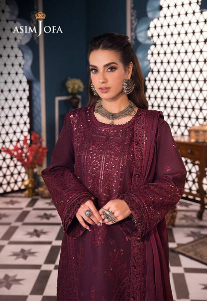 Asim Jofa | Fasana e Ishq Eid Luxury Lawn | AJFI-09 - Pakistani Designer Dress - by Asim jofa | Type: Luxury - 100% Original at Saira Sultan