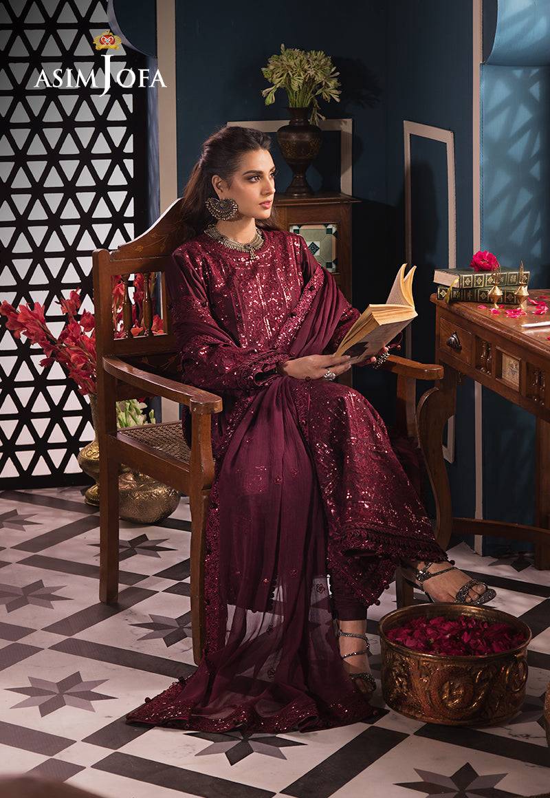 Asim Jofa | Fasana e Ishq Eid Luxury Lawn | AJFI-09 - Pakistani Designer Dress - by Asim jofa | Type: Luxury - 100% Original at Saira Sultan