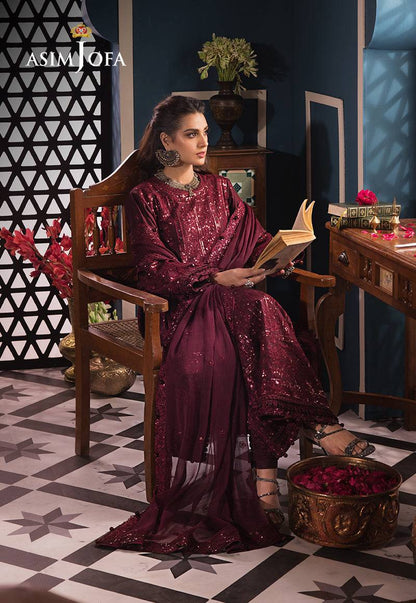 Asim Jofa | Fasana e Ishq Eid Luxury Lawn | AJFI-09 - Pakistani Designer Dress - by Asim jofa | Type: Luxury - 100% Original at Saira Sultan