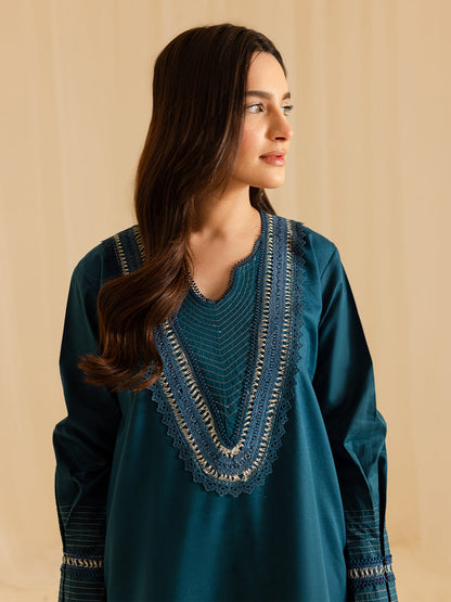 Mahnur | Petal Whispers Lawn Pret | Asteria M Dark Teal Lawn
