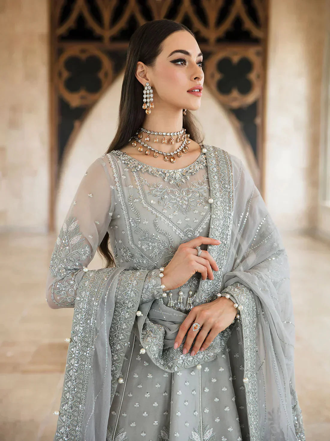 Gulaal | Embroidered Chiffon 23 | ARWA 06 - Pakistani Designer Dress - by Gulaal | Type: Bridal - 100% Original at Saira Sultan