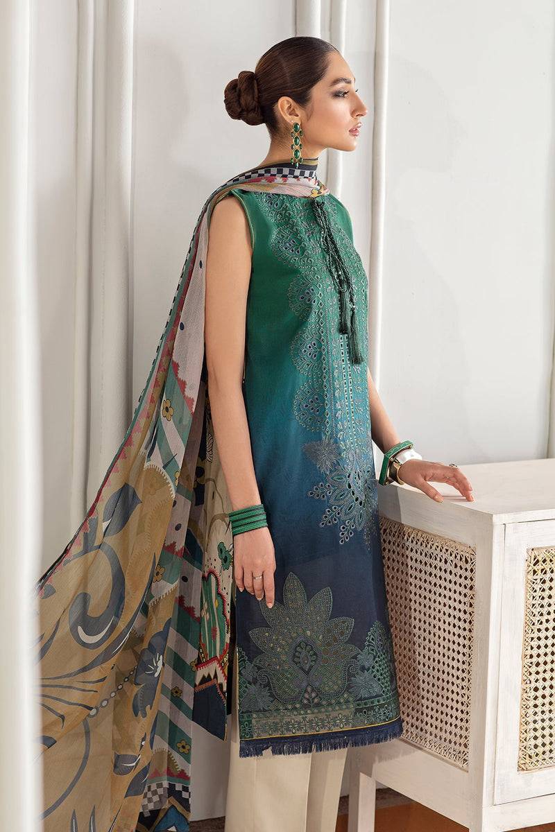 Baroque | Lawn Collection 24 | FL21-D1 - Pakistani Designer Dress - by Baroque | Type: Luxury - 100% Original at Saira Sultan