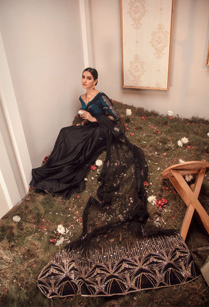Ayesha and Usman | Celestial Night | Fauve S Black Raw Silk