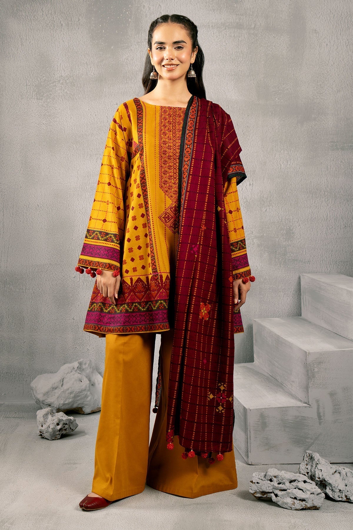 Kayseria | Winter Khaddar 24 | C6040-1 XS Mustard Khaddar