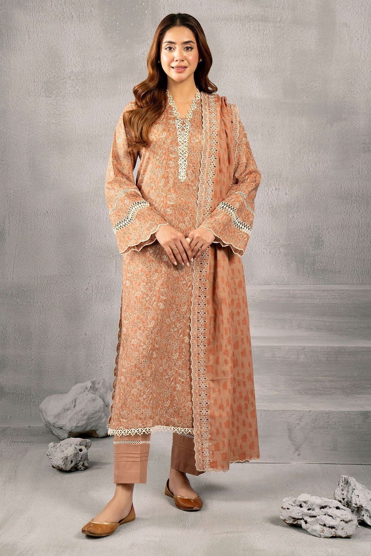 Kayseria | Winter Khaddar 24 | C6043 XS Pale Peach Khaddar
