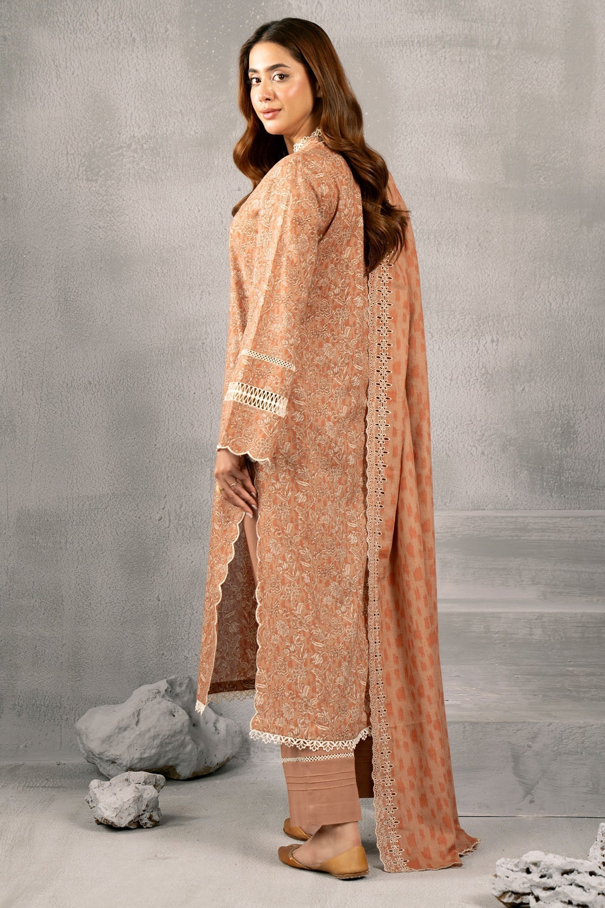 Kayseria | Winter Khaddar 24 | C6043 S Pale Peach Khaddar