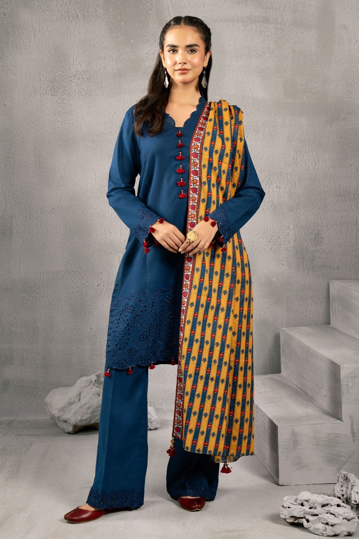 Kayseria | Winter Khaddar 24 | C6047 XS Navy Blue Khaddar