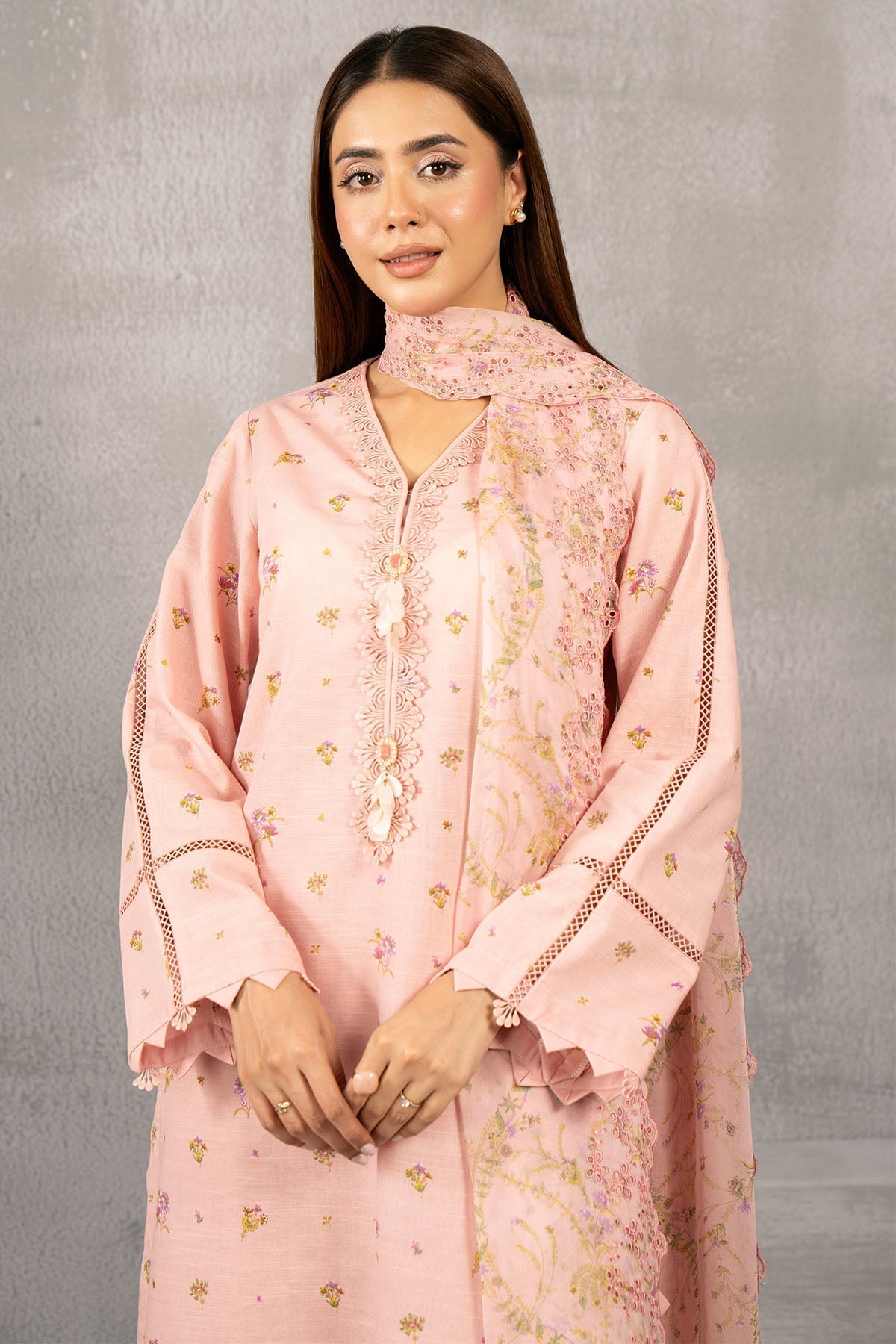Kayseria | Winter Khaddar 24 | C6063 M Peach Pink Slub Khaddar