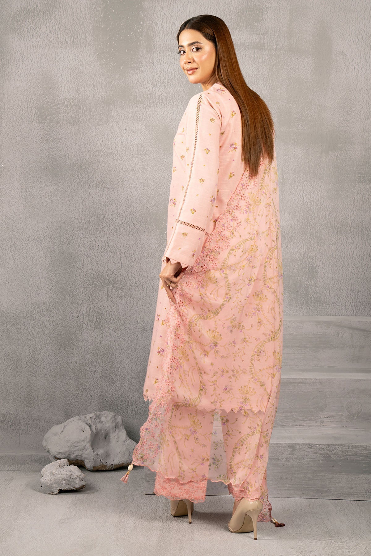 Kayseria | Winter Khaddar 24 | C6063 S Peach Pink Slub Khaddar