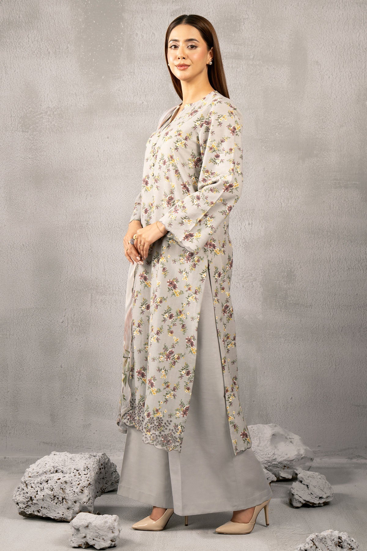 Kayseria | Winter Khaddar 24 | C6064 L Gray Slub Khaddar