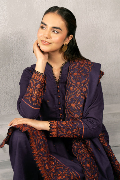 Kayseria | Winter Khaddar 24 | C6066-1 M Dark Purple Slub Khaddar