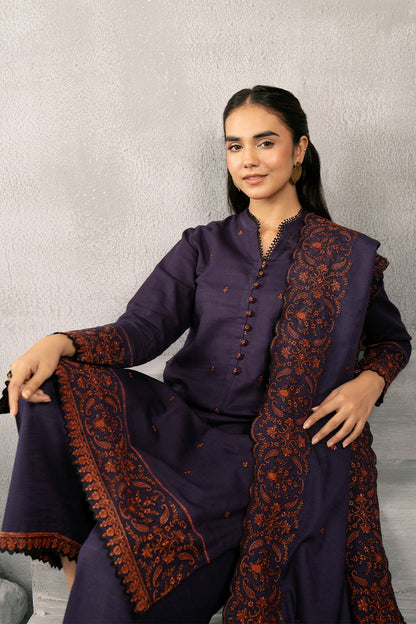 Kayseria | Winter Khaddar 24 | C6066-1 L Dark Purple Slub Khaddar