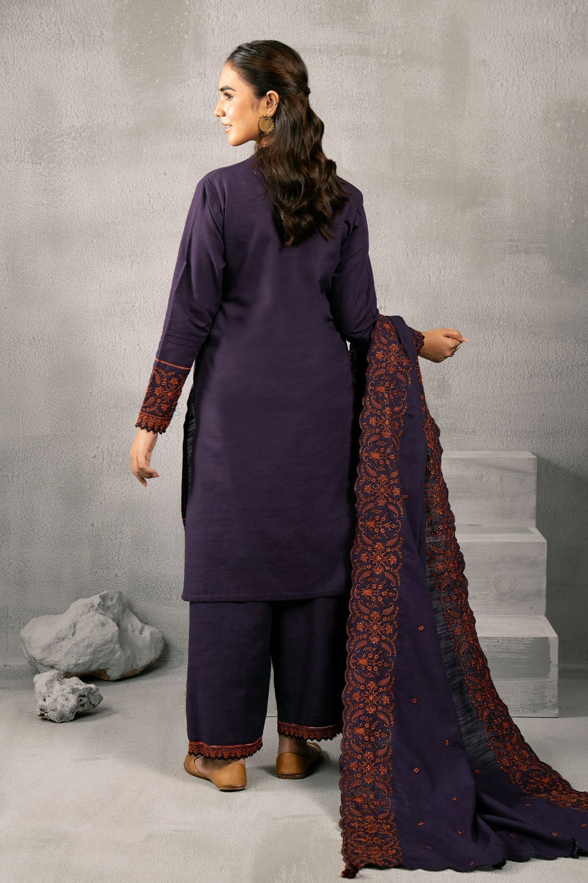 Kayseria | Winter Khaddar 24 | C6066-1 S Dark Purple Slub Khaddar
