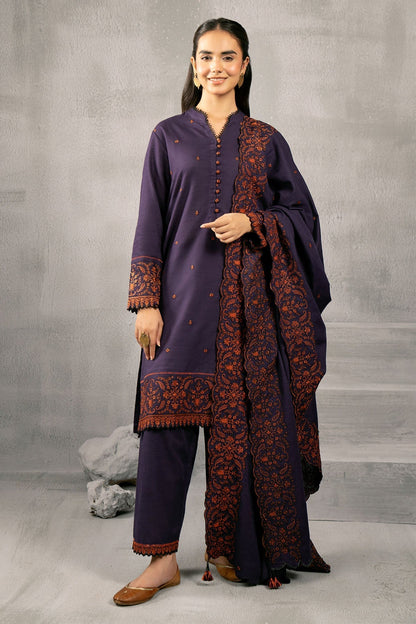 Kayseria | Winter Khaddar 24 | C6066-1 XS Dark Purple Slub Khaddar