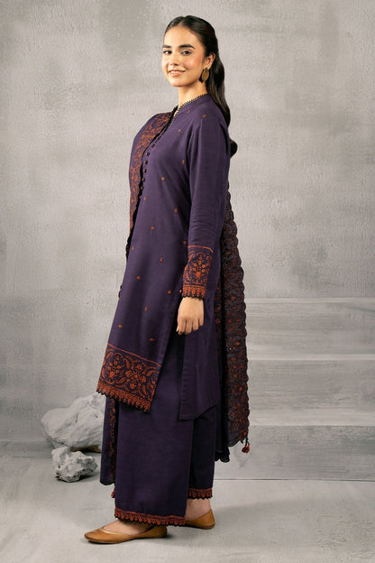 Kayseria | Winter Khaddar 24 | C6066-1 XL Dark Purple Slub Khaddar