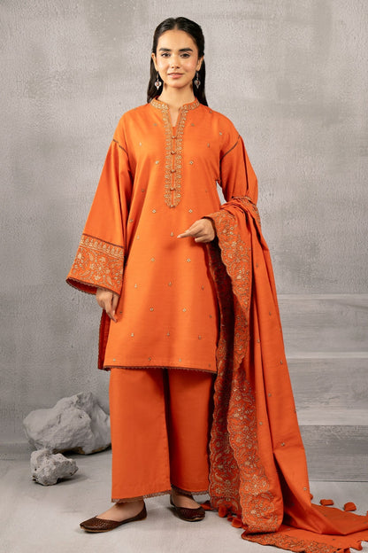 Kayseria | Winter Khaddar 24 | C6066-2 XS Orange Slub Khaddar