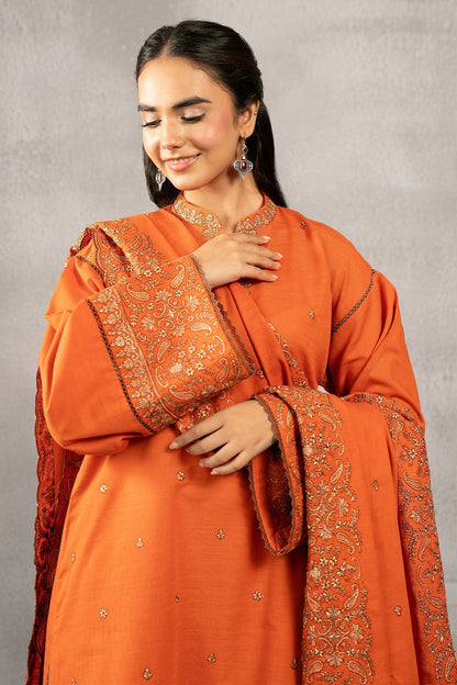 Kayseria | Winter Khaddar 24 | C6066-2 L Orange Slub Khaddar