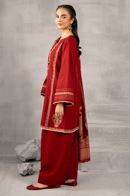 Kayseria | Winter Khaddar 24 | C6068-1 L Red Slub Khaddar