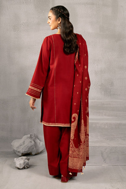 Kayseria | Winter Khaddar 24 | C6068-1 S Red Slub Khaddar