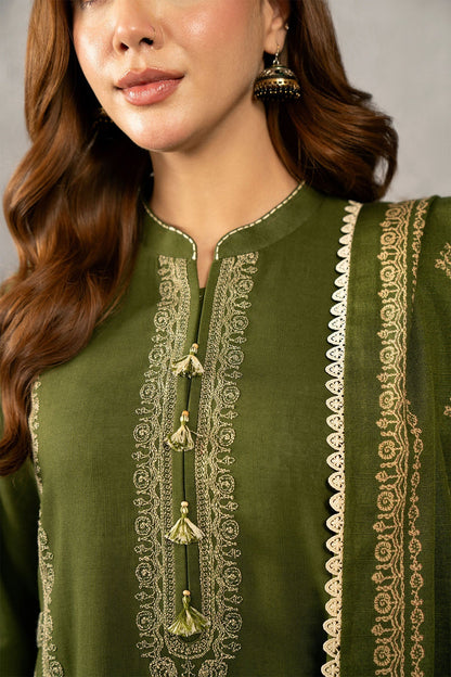 Kayseria | Winter Khaddar 24 | C6068-2 M Olive Green Slub Khaddar