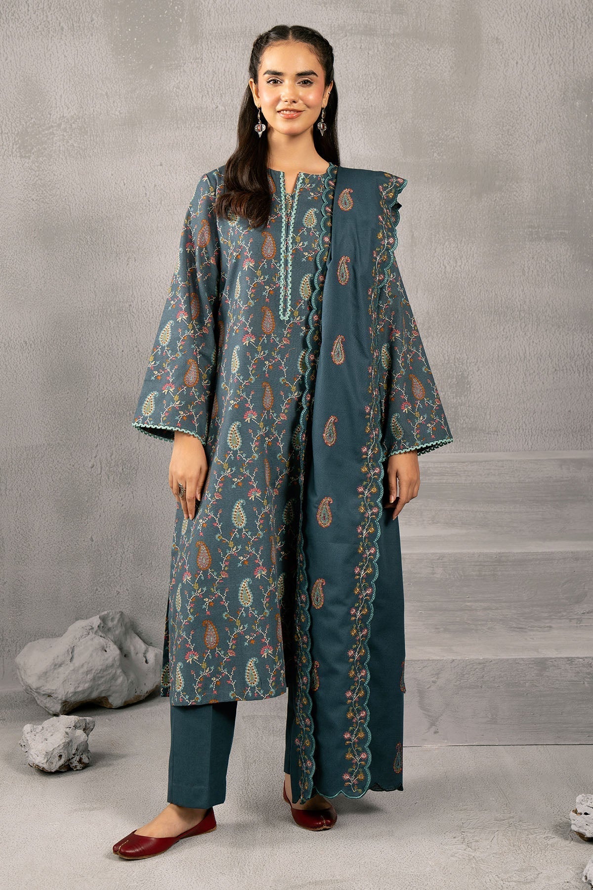 Kayseria | Winter Khaddar 24 | C6069-1 XS Gray Slub Khaddar