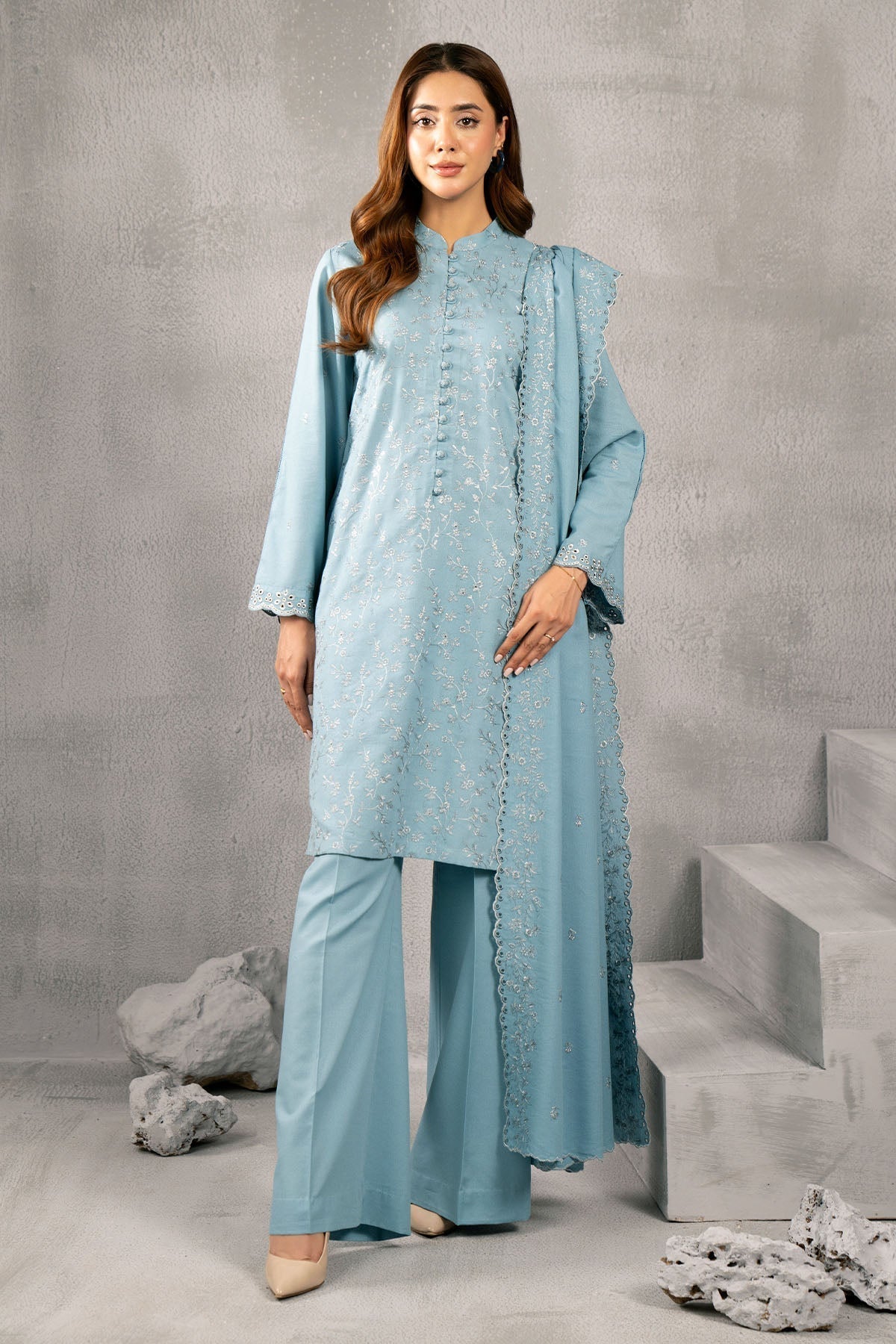 Kayseria | Winter Khaddar 24 | C6075 XS Sky Blue Viscose Karandi