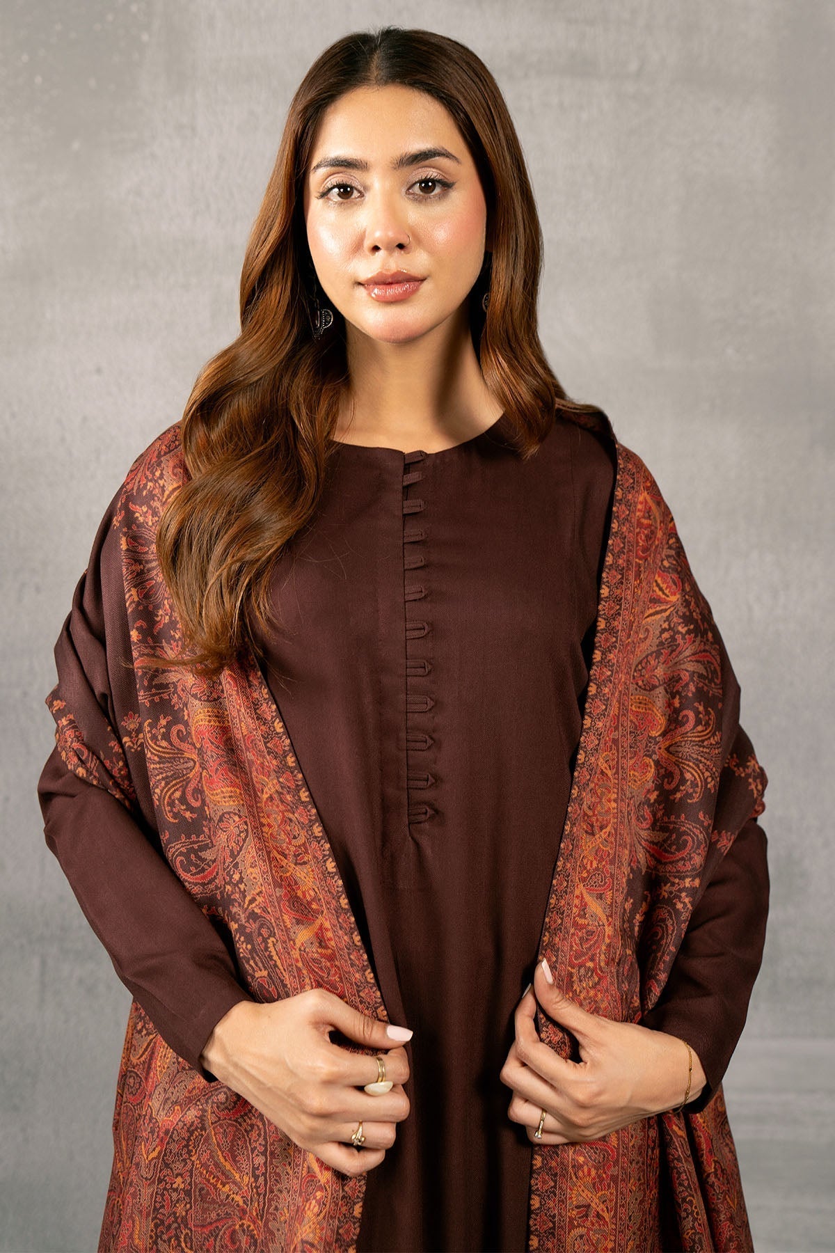 Kayseria | Winter Khaddar 24 | C6081 M Deep Chocolate Marina