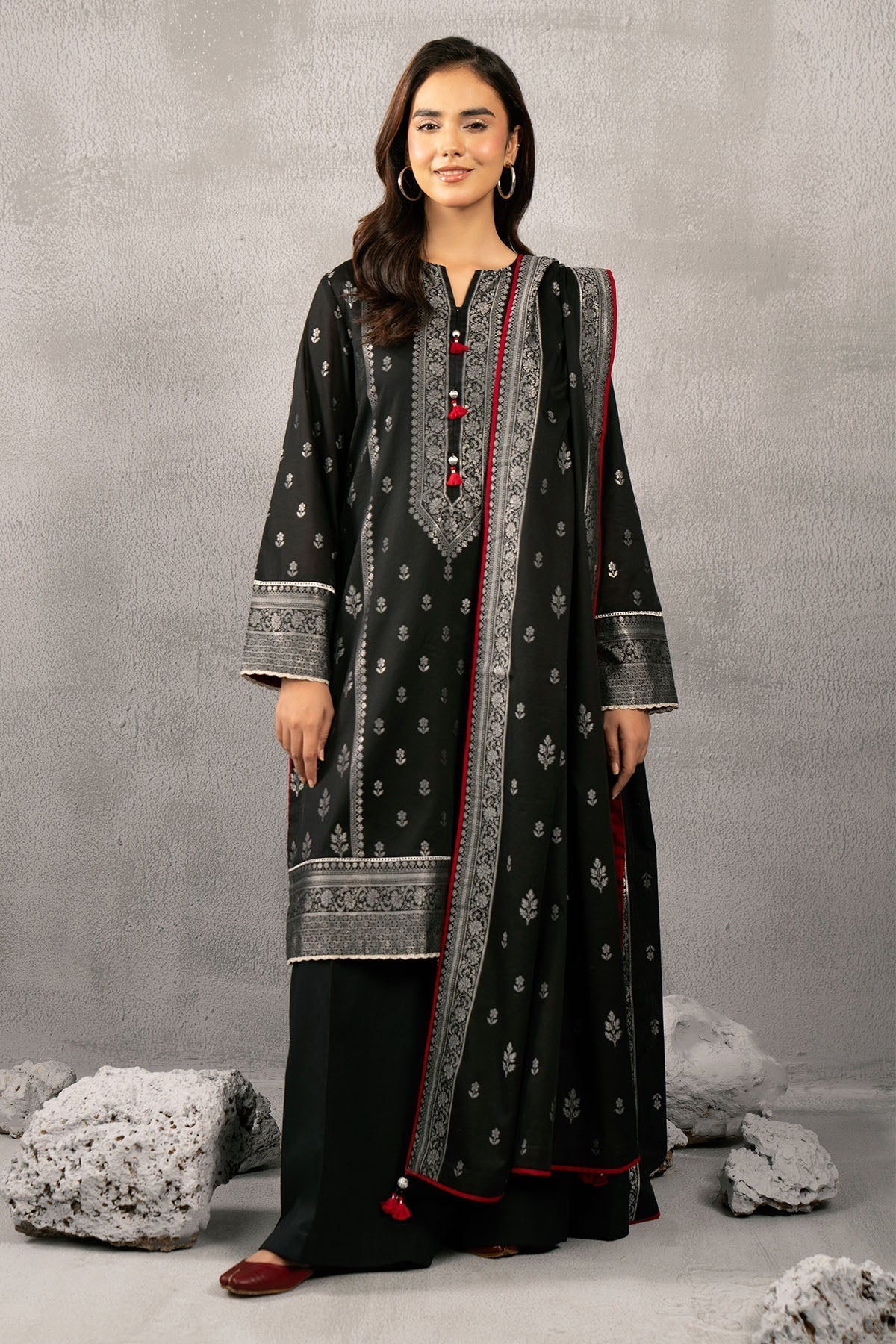 Kayseria | Winter Khaddar 24 | C6083 XS Black Jacquard