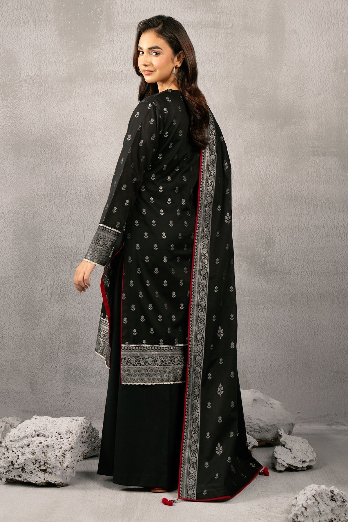 Kayseria | Winter Khaddar 24 | C6083 S Black Jacquard