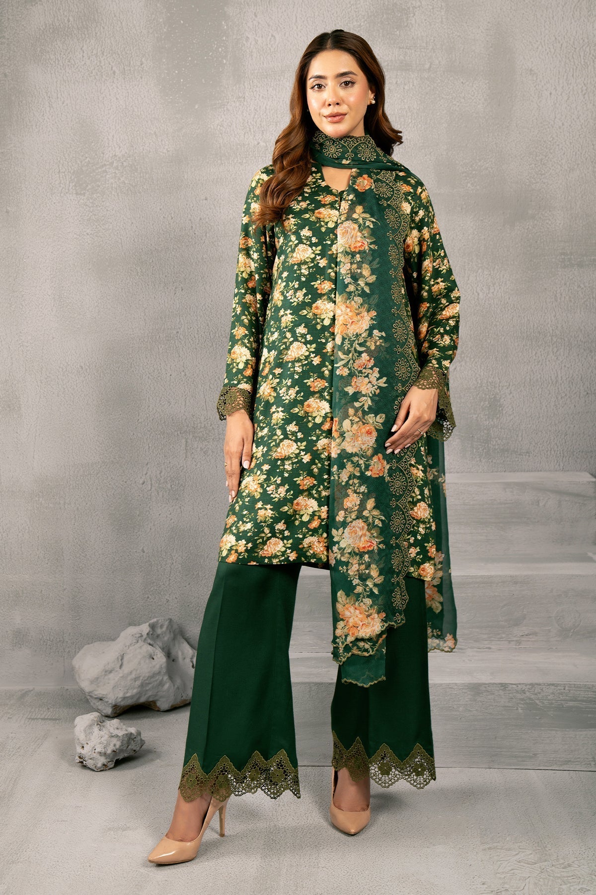 Kayseria | Winter Khaddar 24 | C6010-1 XS Bottle Green Marina