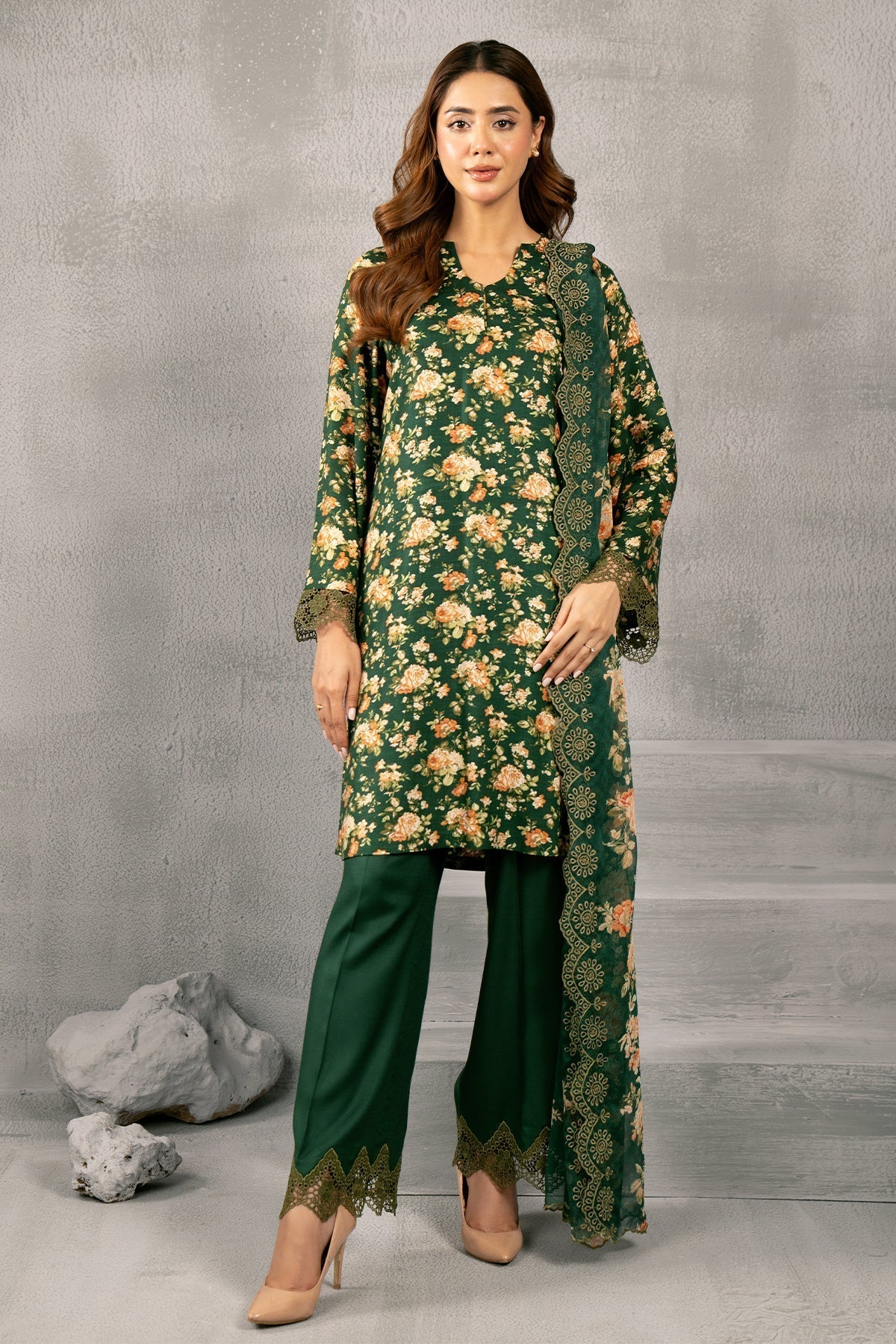 Kayseria | Winter Khaddar 24 | C6010-1 L Bottle Green Marina