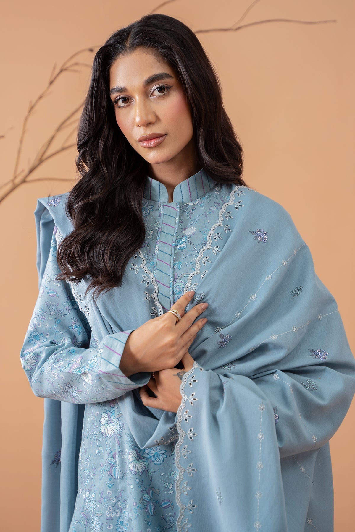 Kayseria | Winter Khaddar 24 | C6049-1 M Sky Blue Khaddar