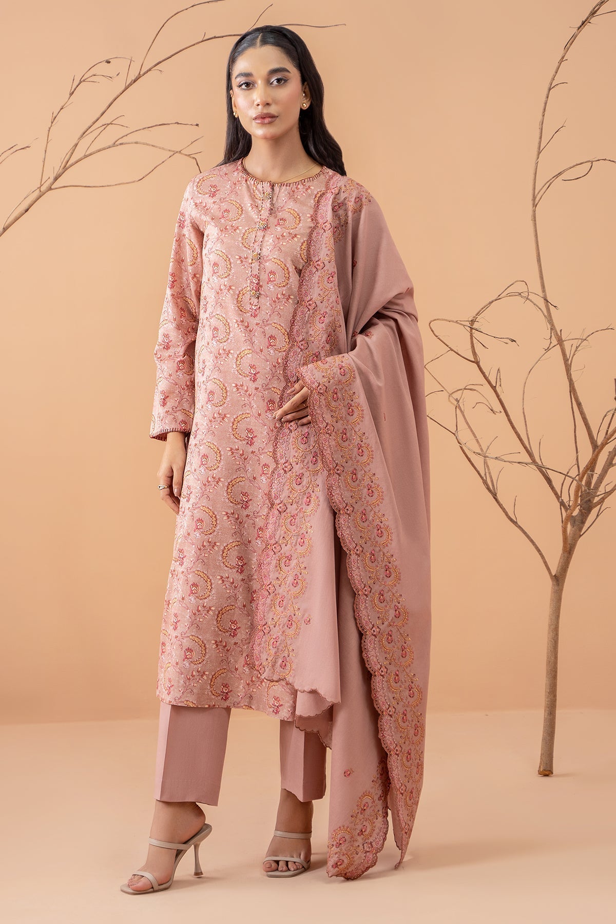 Kayseria | Winter Khaddar 24 | C6050-1 XS Pastel Pink Khaddar
