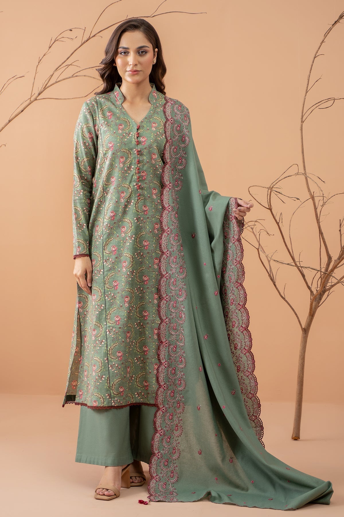 Kayseria | Winter Khaddar 24 | C6050-2 XS Pistachio Green Khaddar
