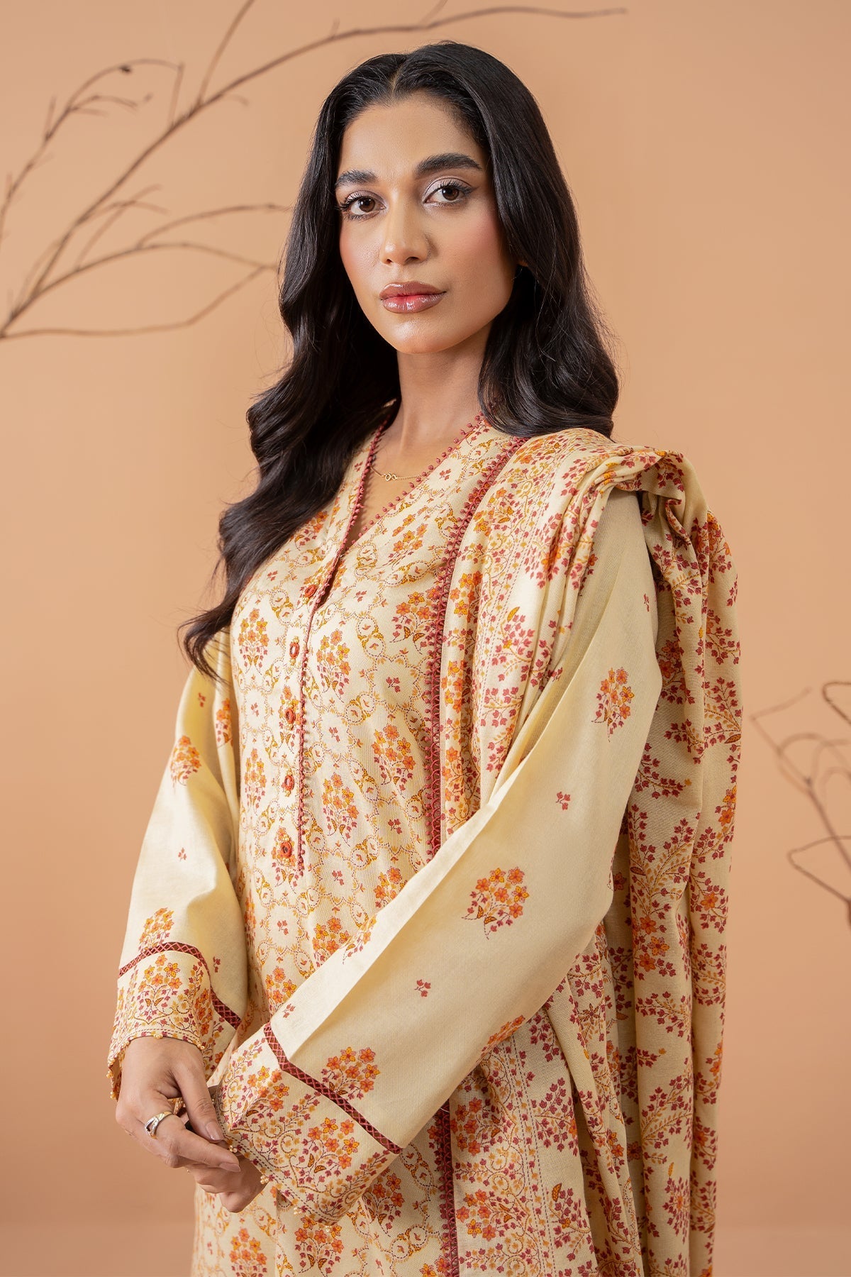 Kayseria | Winter Khaddar 24 | C6051-1-A M Pale Yellow Khaddar