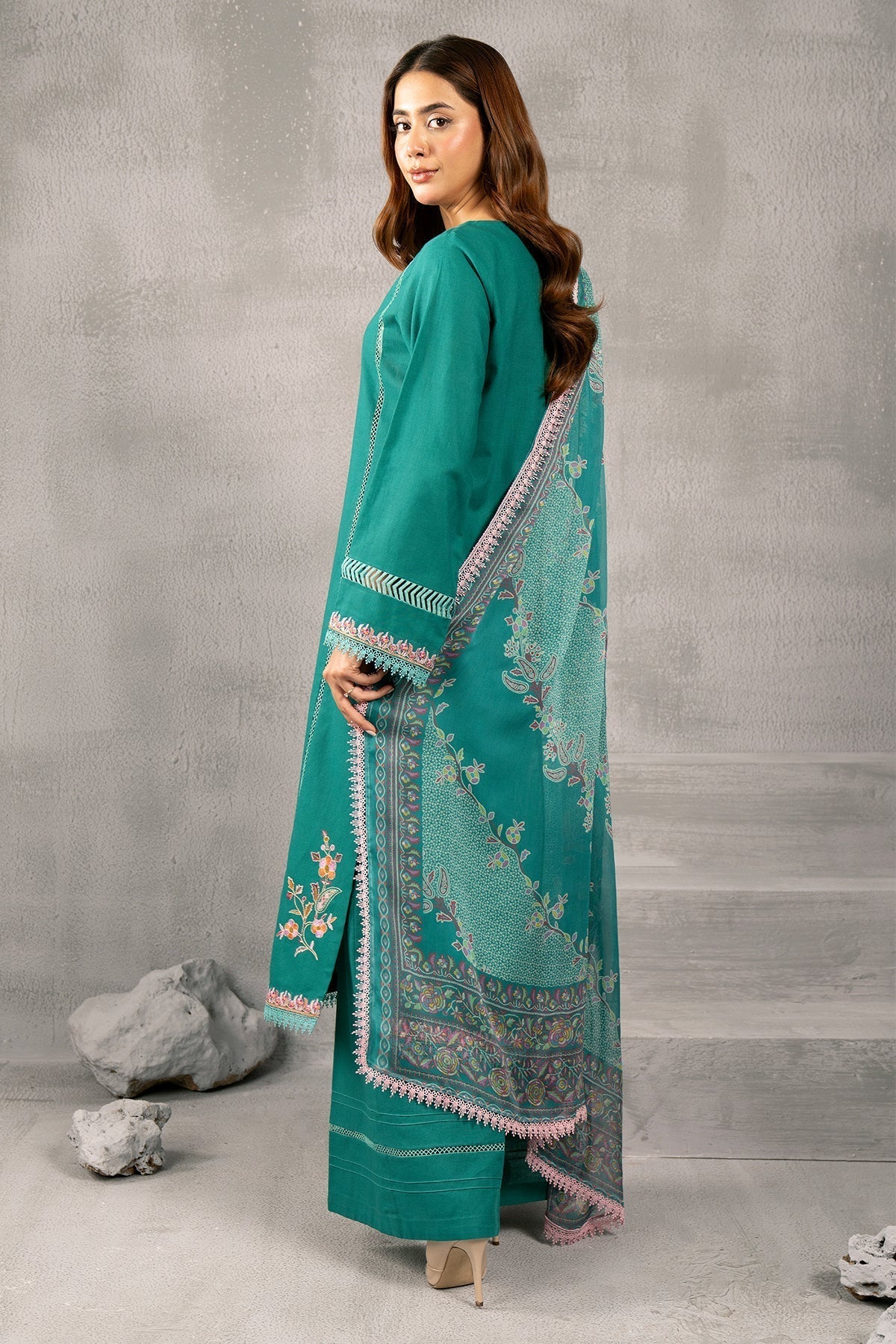 Kayseria | Winter Khaddar 24 | C6062-2 S Teal Slub Khaddar