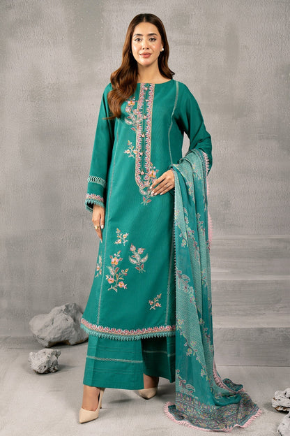 Kayseria | Winter Khaddar 24 | C6062-2 XS Teal Slub Khaddar
