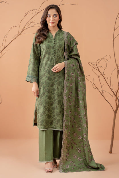 Kayseria | Winter Khaddar 24 | C6070-A XS Sage Green Slub Khaddar
