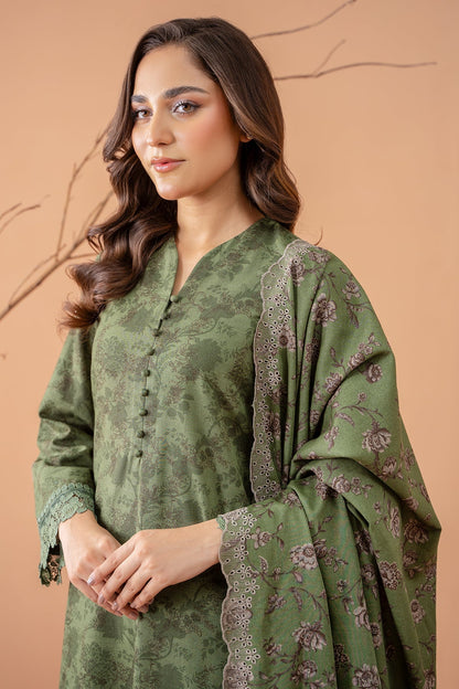 Kayseria | Winter Khaddar 24 | C6070-A L Sage Green Slub Khaddar